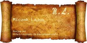 Miczek Lajos névjegykártya